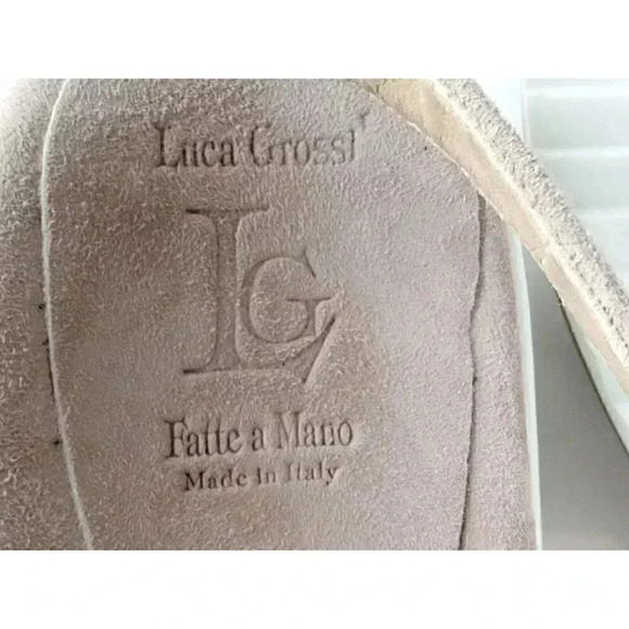 Luca Grossi Womens Sandals Beige Suede Open Toe Slingback Buckle Size 40 - Picture 9 of 10